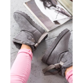 SHELOVET Warmes Mukluki mit Schleife grau 2