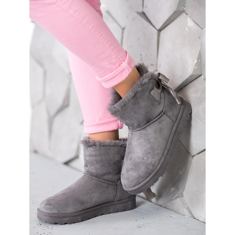 SHELOVET Warmes Mukluki mit Schleife grau 1