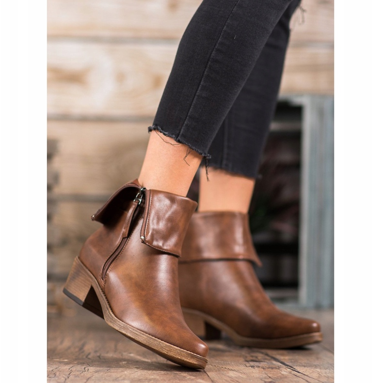 Kylie Cowboystiefel mit aufrollbarem Obermaterial braun 2