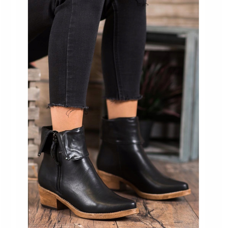 Kylie Cowboystiefel mit aufrollbarem Obermaterial schwarz 2