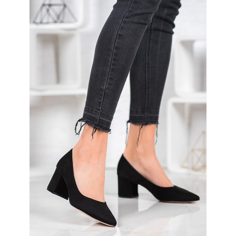 SDS Lässige schwarze Pumps gelb 1