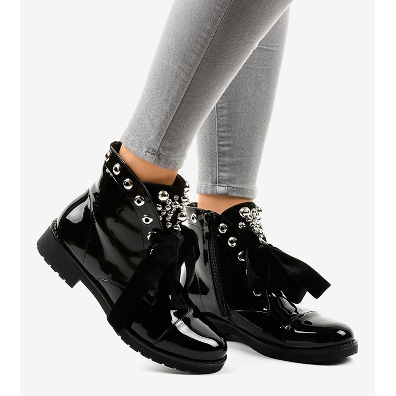 Schwarz lackierte isolierte Stiefel A3320EA 2