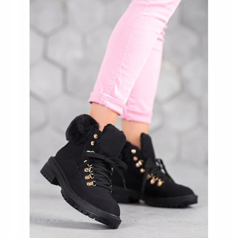 Textilstiefel mit Fell VICES schwarz 1