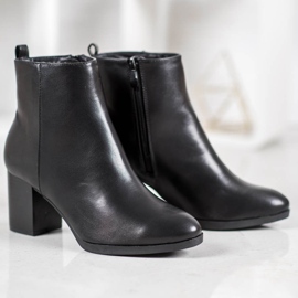 Weide Bequeme Stiefel auf einem Pfosten schwarz 2