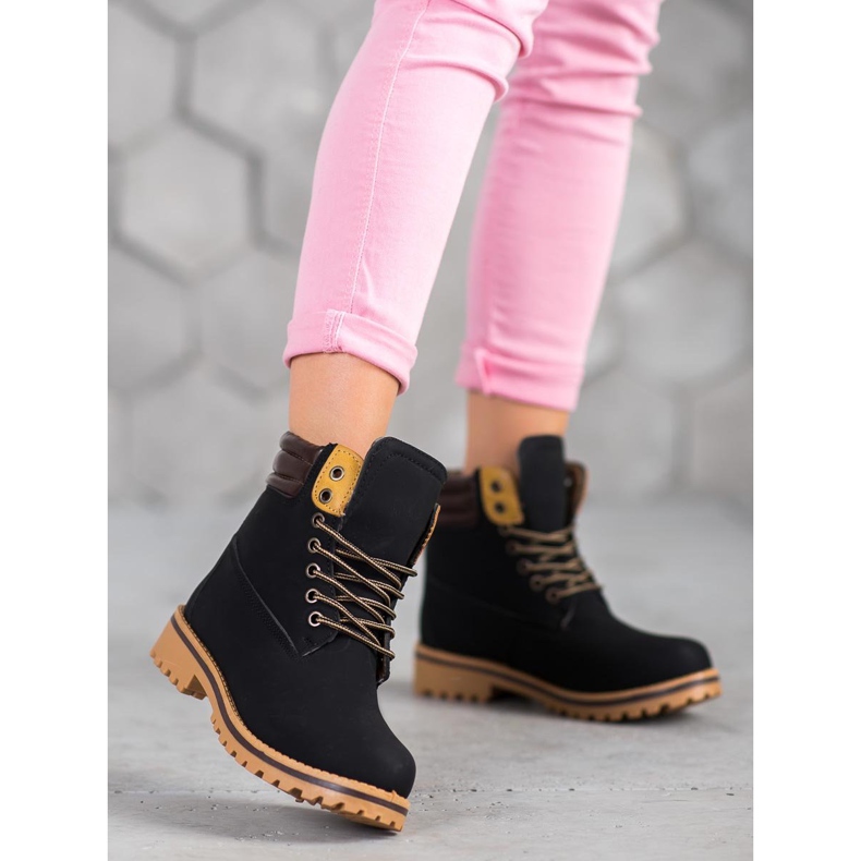 SHELOVET Warme Wanderschuhe auf der Plattform schwarz 2