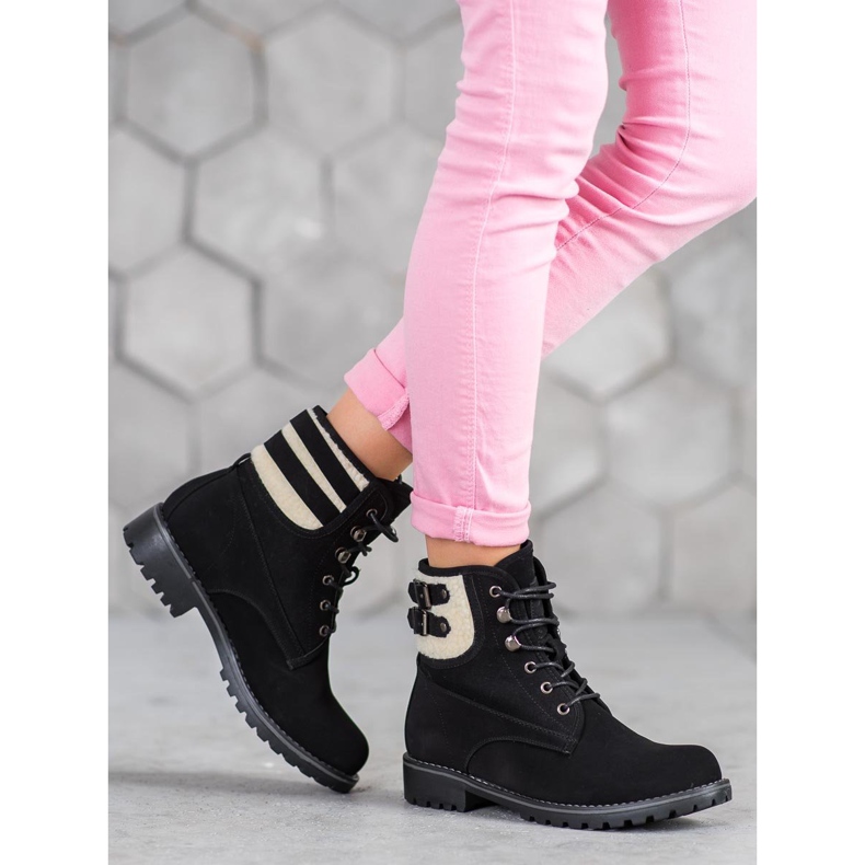 SDS Textil-Trapper mit Schaffell schwarz 1