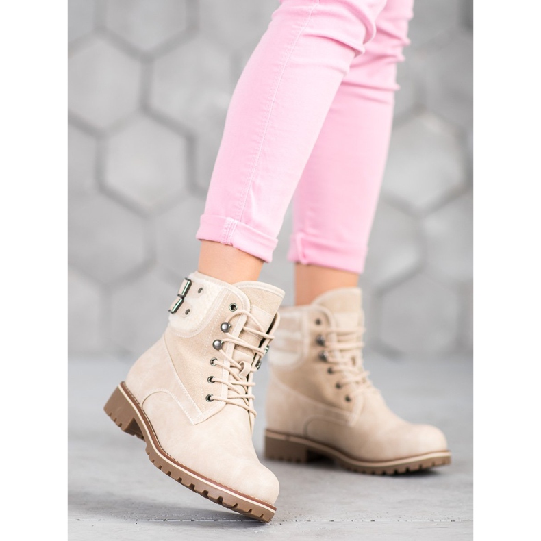 SDS Textil-Trapper mit Schaffell beige 2