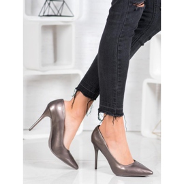 SHELOVET Lackierte Pumps grau 2