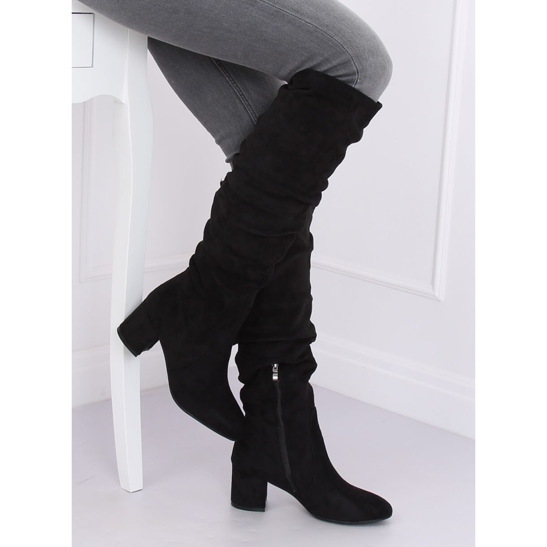 Schwarze Stiefel mit niedrigem Absatz G-279 Schwarz 1