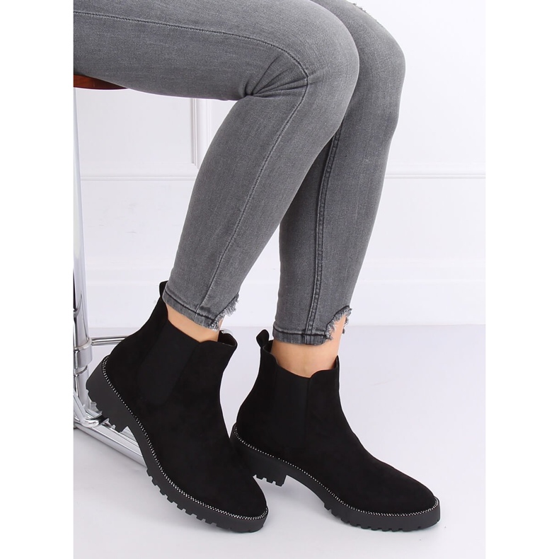 Schwarze Chelsea-Boots für Damen 7683-PA Schwarz 1