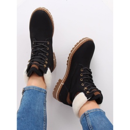 Schwarze Holzstiefel 185-PA Schwarz 2