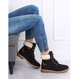 Schwarze Holzstiefel 185-PA Schwarz 1