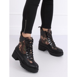 Schuhe mit hohen Sohlen NS067 Camouflage schwarz 2