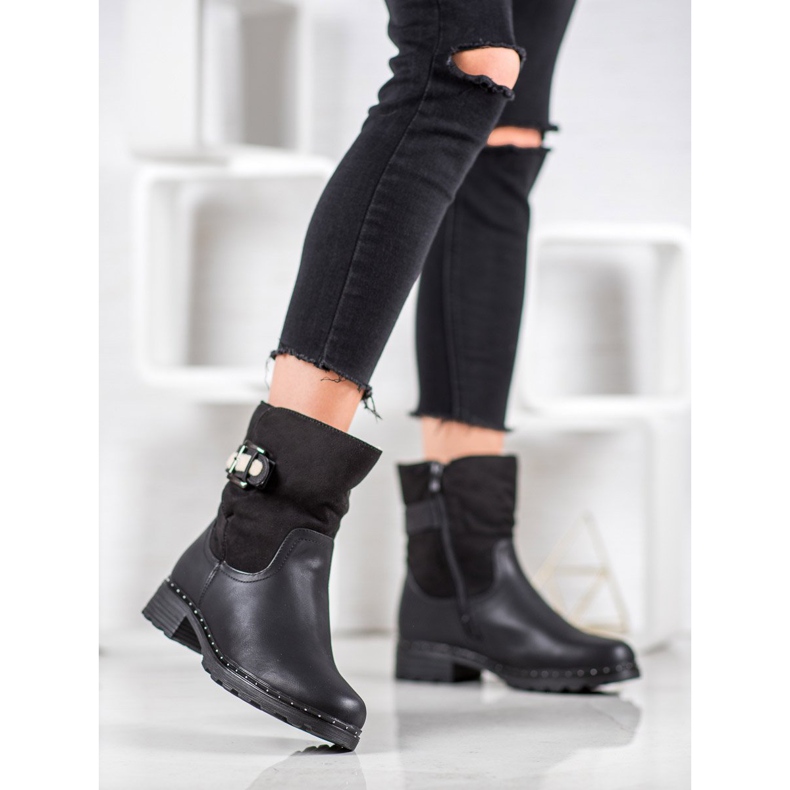 SHELOVET Warme Arbeiter mit Schaffell schwarz 1