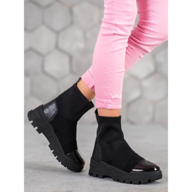 SHELOVET Modische Slip-On-Stiefel schwarz 2