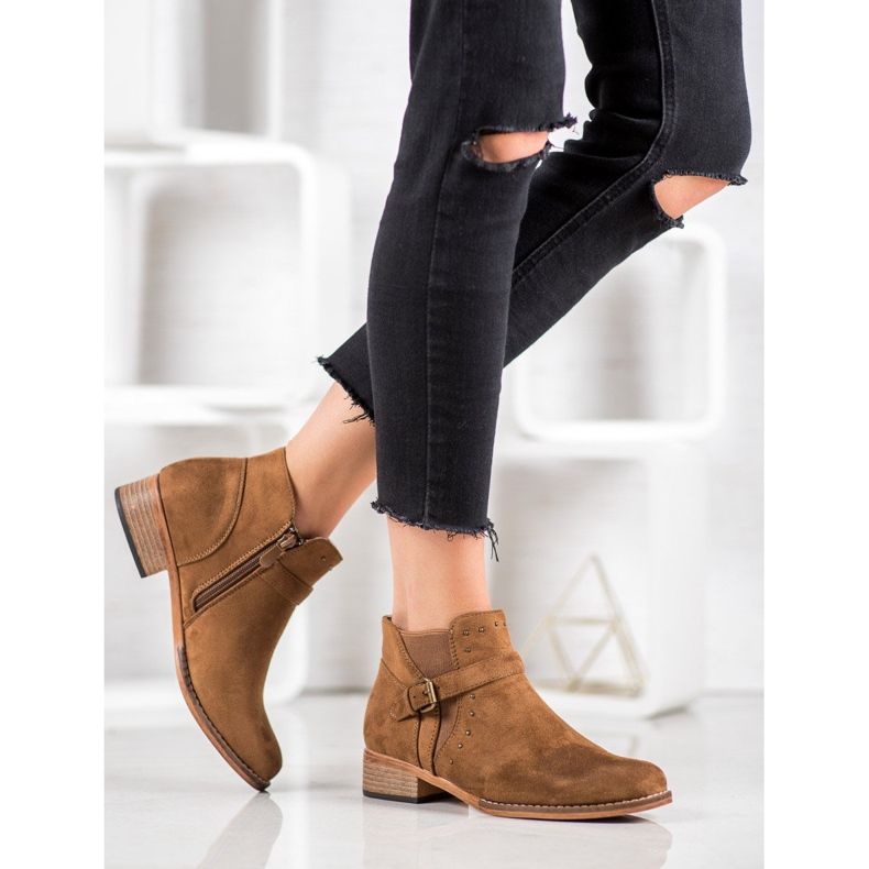 Clowse Kamelstiefel mit Schnalle braun 1