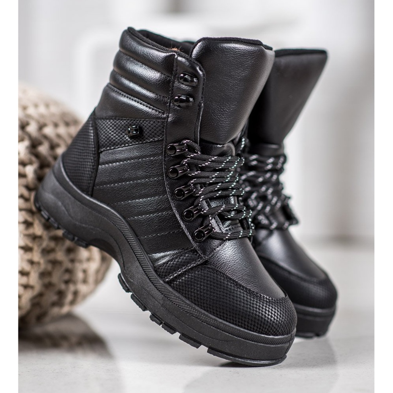 Yes Mile Schwarze Turnschuhe auf der Plattform 2