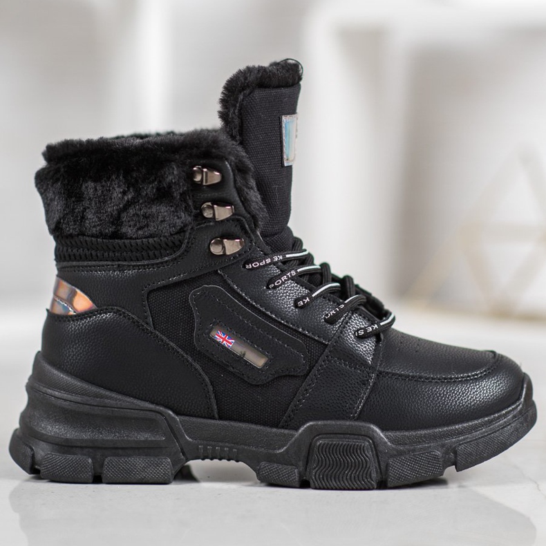 Yes Mile Turnschuhe mit Fell schwarz 2