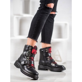 Weide Rockstiefel mit Schnalle schwarz 2