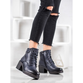 Super Mode Bequeme Stiefel aus Ökoleder blau 2