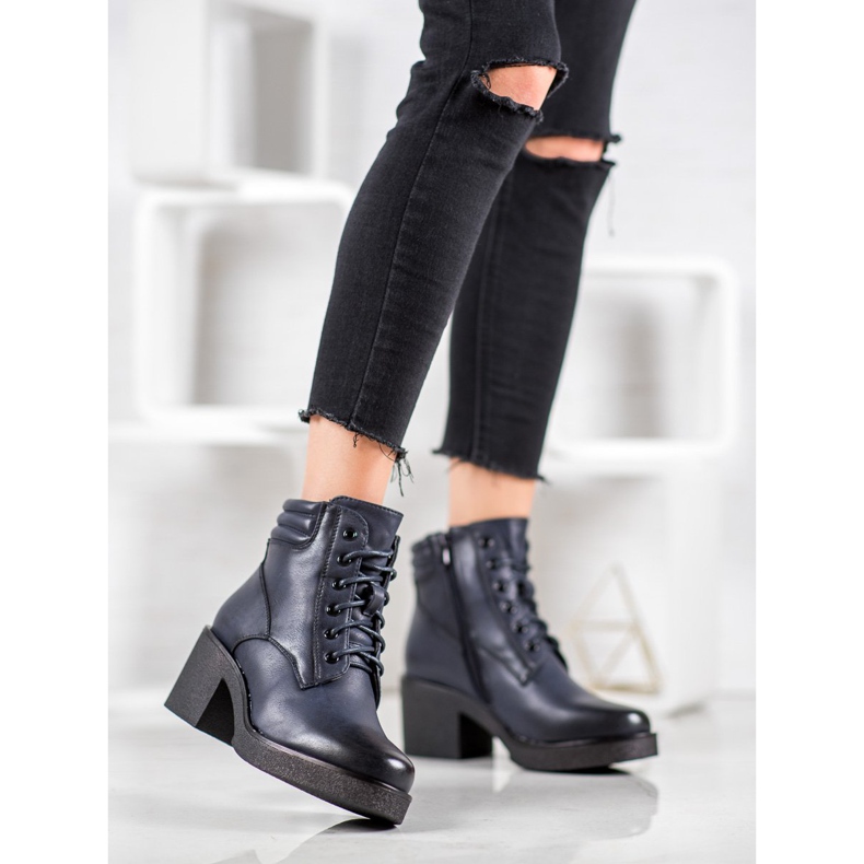 Super Mode Bequeme Stiefel aus Ökoleder blau 2