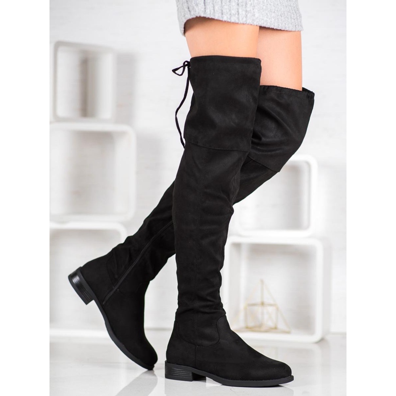 SHELOVET Bequeme Overknee-Stiefel schwarz 1