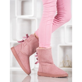 Haver Warme Schneestiefel mit Schleifen rosa 1