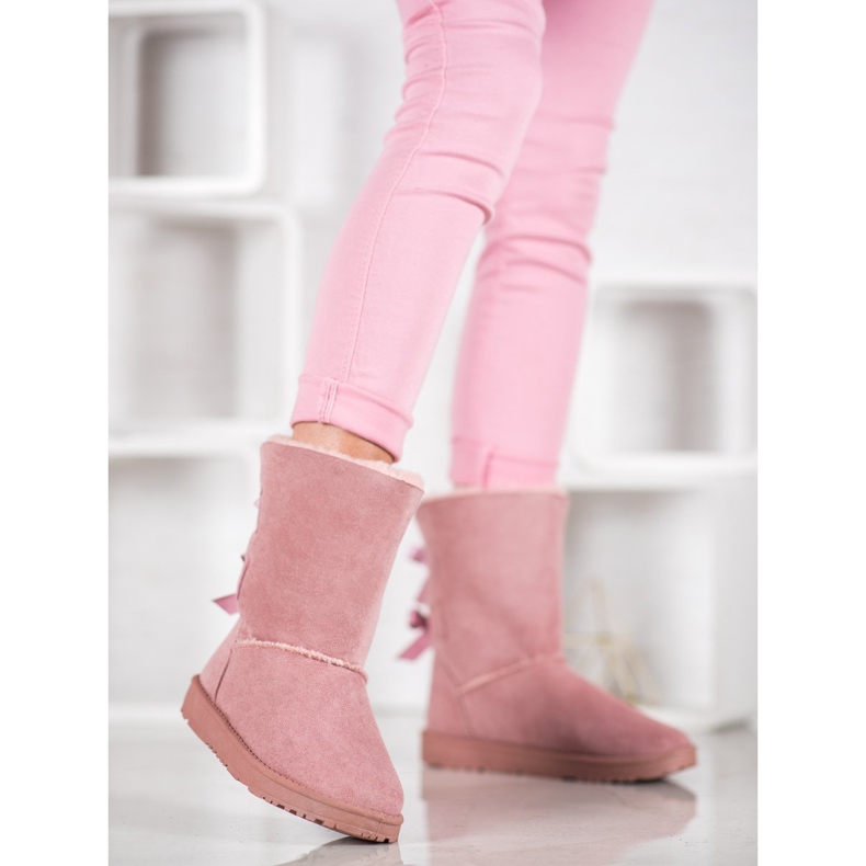 Haver Warme Schneestiefel mit Schleifen rosa 2