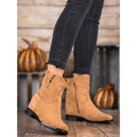 Ideal Shoes Warme Cowboystiefel auf einem Keil braun 2