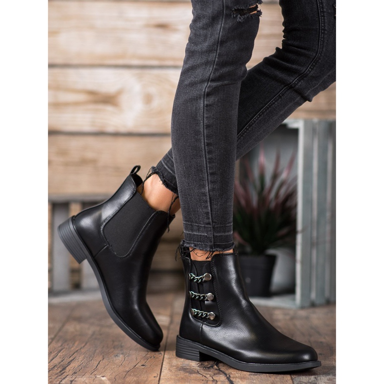 SHELOVET Elegante Chelsea-Boots schwarz 1