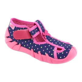 Befado Kinderschuhe 190P092 marineblau rosa 1