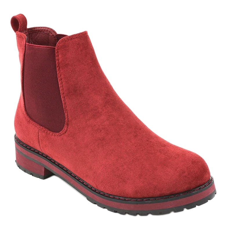 Isolierte kastanienbraune Stiefel F-3799 rot 1