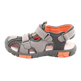 American Club Sandalenschuhe mit amerikanischem DR02-Ledereinsatz braun orange grau 2