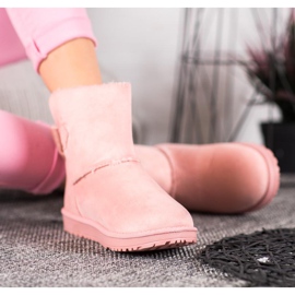 SHELOVET Puder-Mukluki mit Schleife rosa 1