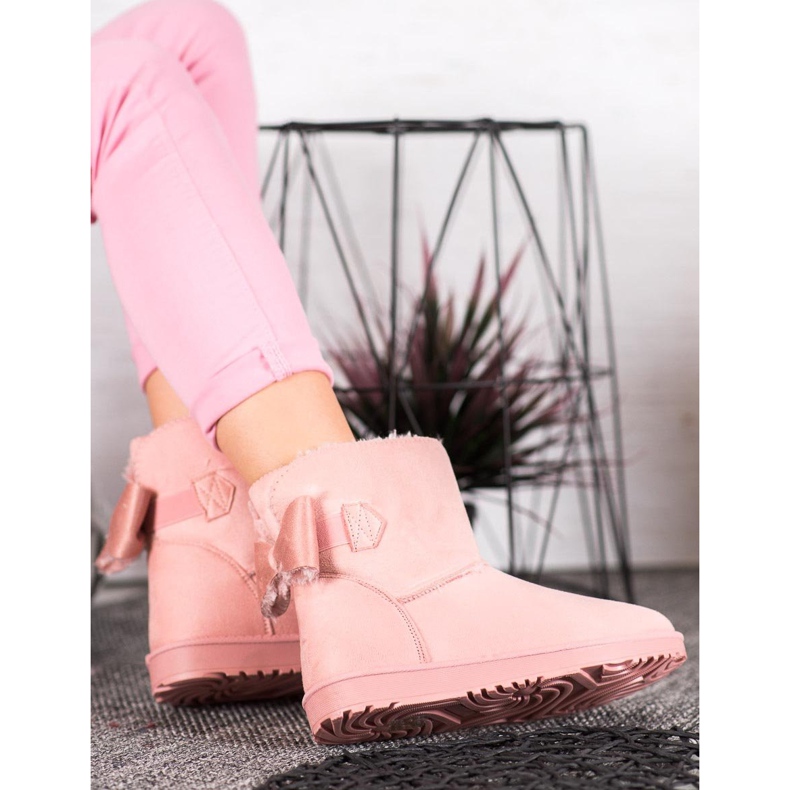 SHELOVET Puder-Mukluki mit Schleife rosa 2