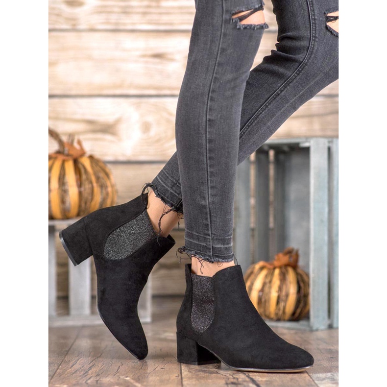 Ideal Shoes Chelsea-Boots mit Glitzer schwarz 1