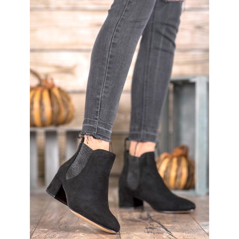 Ideal Shoes Chelsea-Boots mit Glitzer schwarz 2