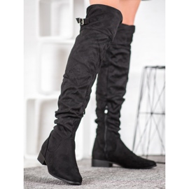 SHELOVET Stylische Overknee-Stiefel schwarz 2
