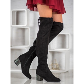 SDS Stiefel mit dekorativem Absatz schwarz 1