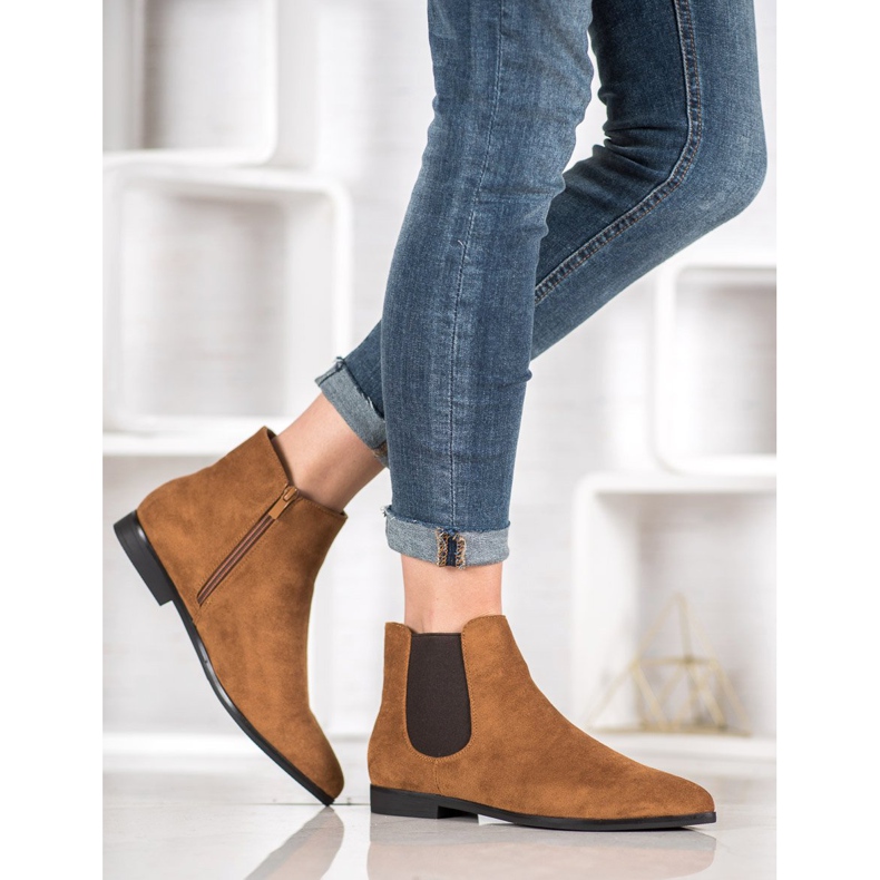 Marquiz Stiefel in Spitz braun 2