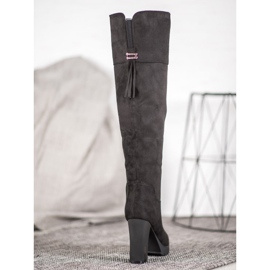 Evento Plateaustiefel aus Wildleder schwarz 2