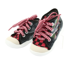 Befado Kinderschuhe 218P050 schwarz rot grau 3