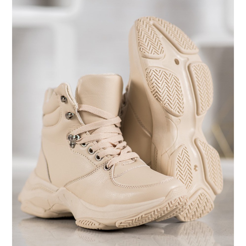 Ideal Shoes Sneakers aus Öko-Leder braun 1