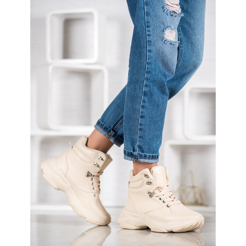 Ideal Shoes Sneakers aus Öko-Leder braun 2