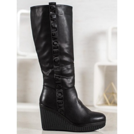 Goodin Keilstiefel Liebe schwarz 2