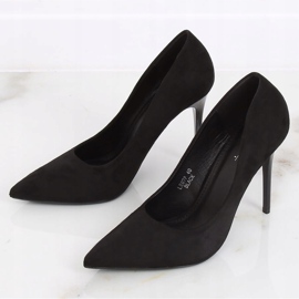 Pumps auf schwarzem Wildleder LE07P Schwarzes Stiletto 1