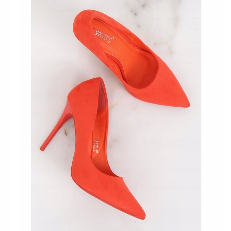 Pumps auf Wildleder orange LE07P Orange 1