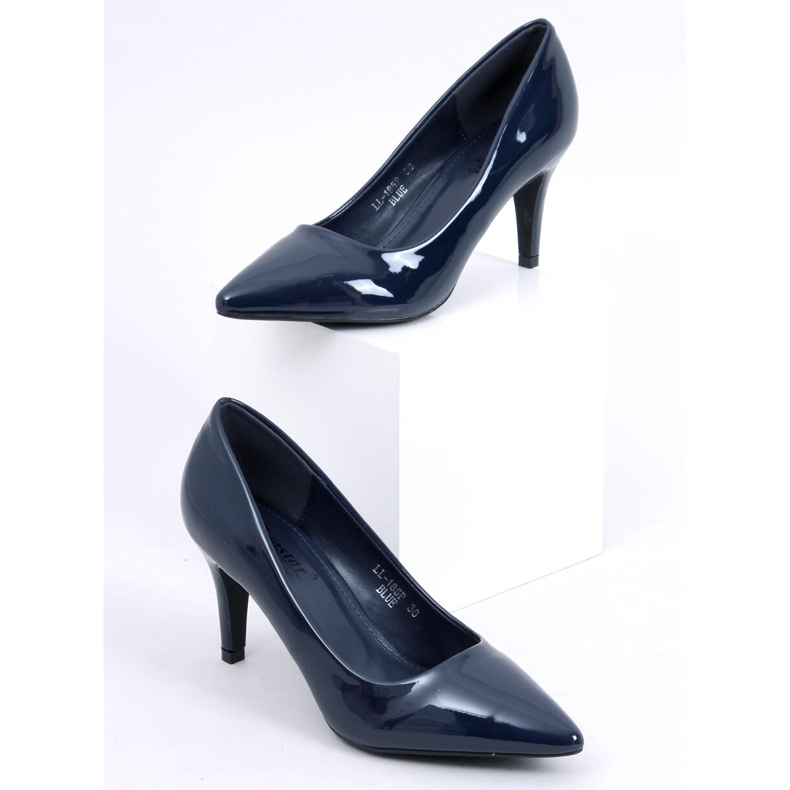 Marineblau lackierte Damen High Heels LL-185P Blau navy blau 1