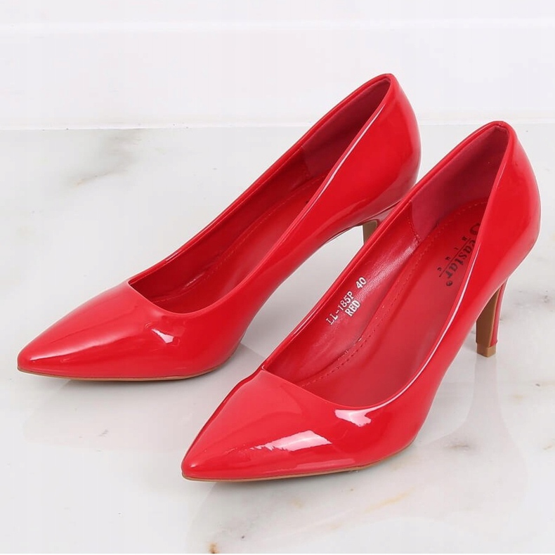 Rot lackierte Damen High Heels LL-185P Rot 1