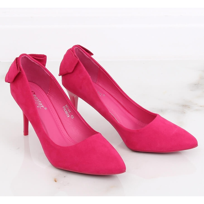 Pumps an einer Nadel mit Schleife Fuchsia NF-46 Fuchsia rosa 1